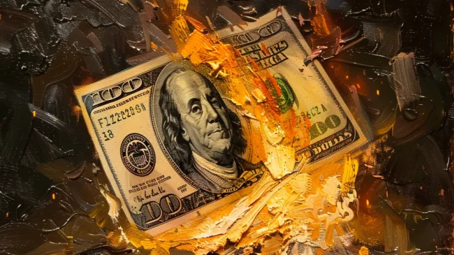 Burning dollar
